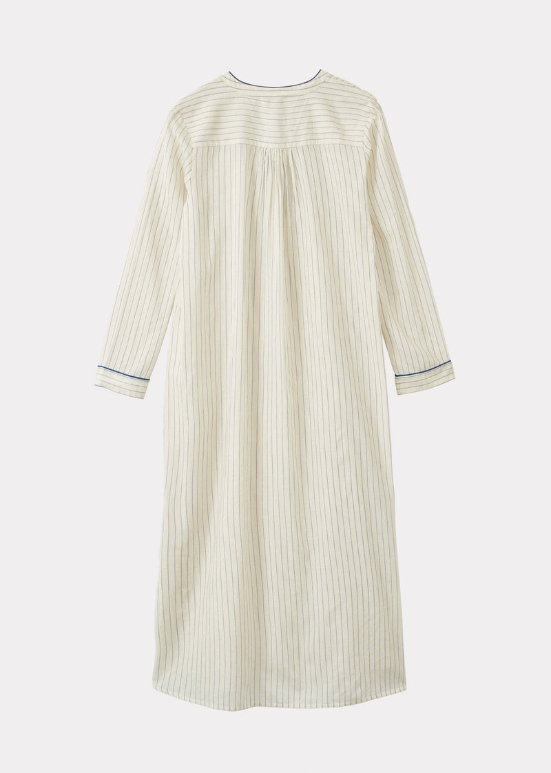 NIGHTDRESS WOMAN - ECRU BLUE STRIPE