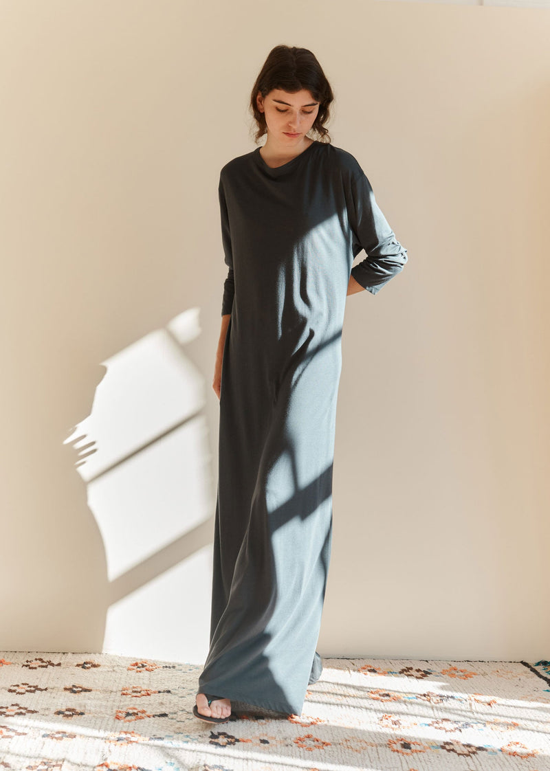 LONG SLEEVE DRESS - CHARCOAL