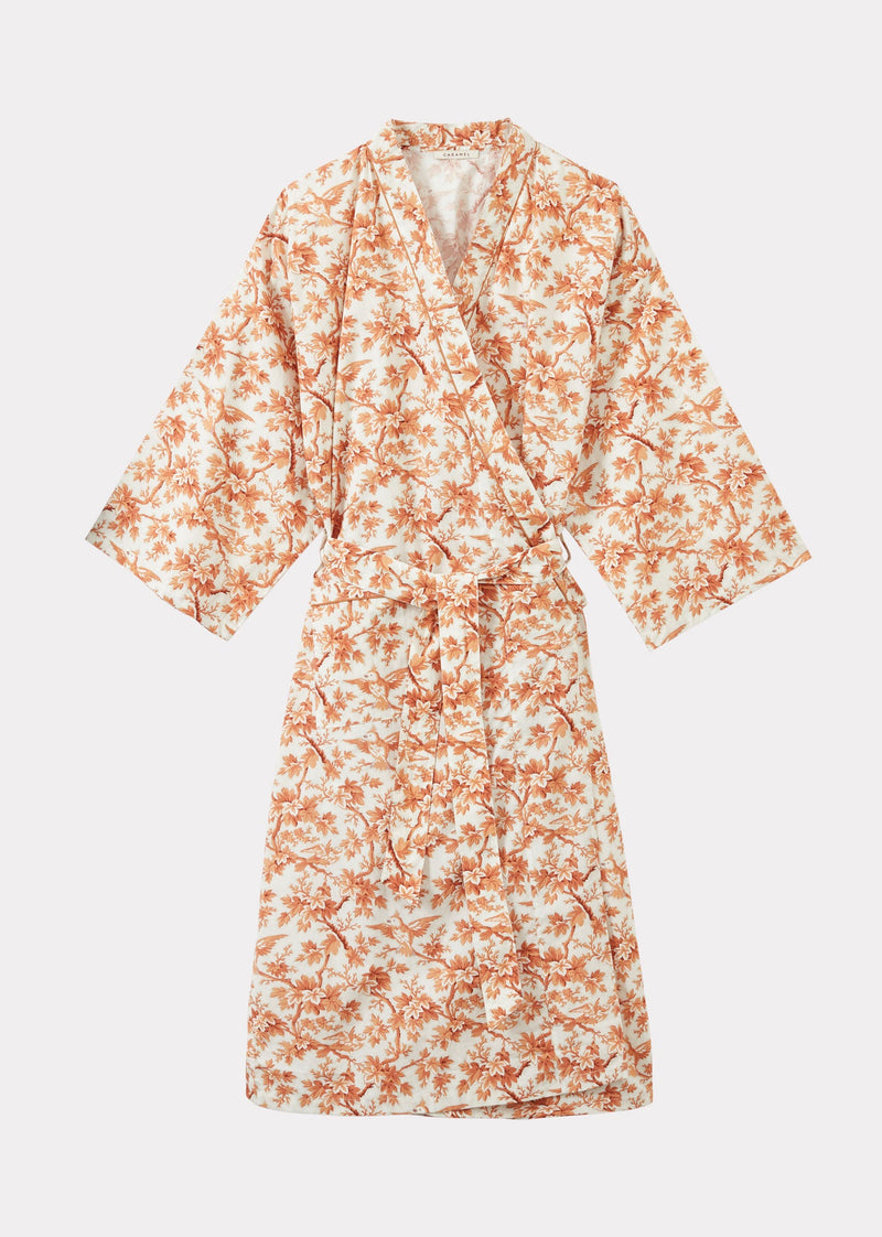 WOMEN'S NIGHT ROBE - ORANGE TREE TOP PRINT